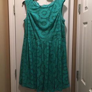 Turquoise lace dress